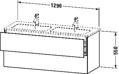 Vanity unit wall-mounted, LC6258