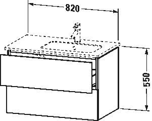 Vanity unit wall-mounted, LC6292