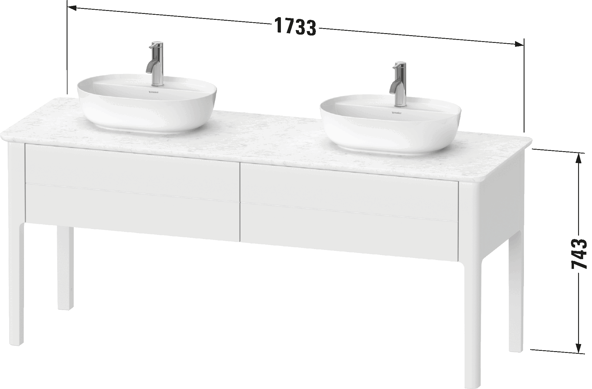 Console vanity unit floorstanding, LU9562 B