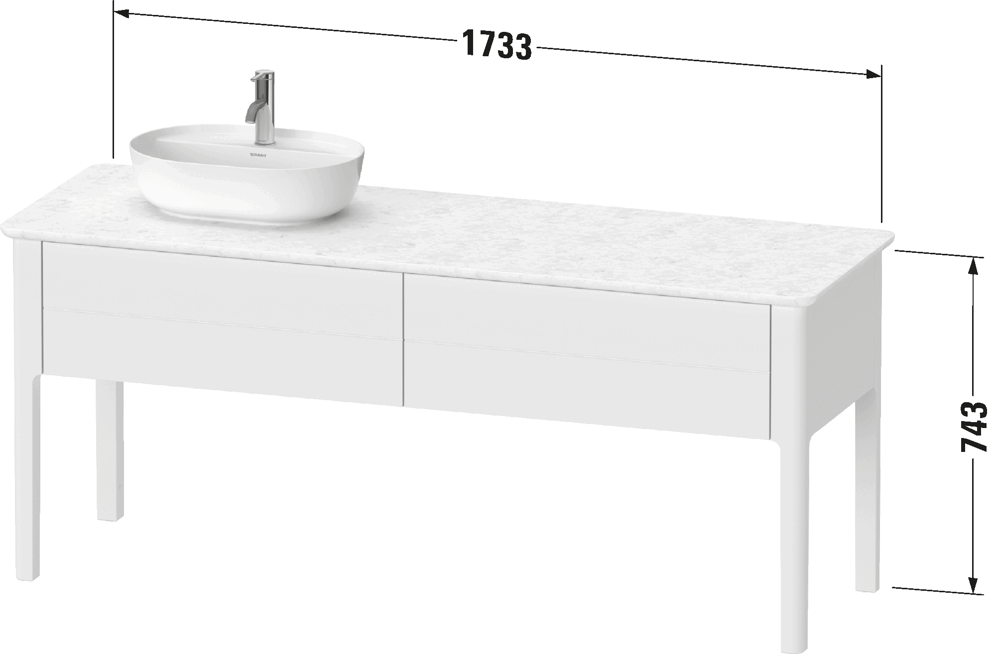 Console vanity unit floorstanding, LU9563 L/R