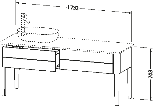 Console vanity unit floorstanding, LU9563 L/R