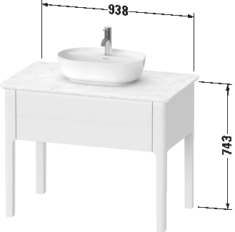 Console vanity unit floorstanding, LU9564