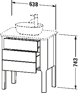 Console vanity unit floorstanding, LU9565