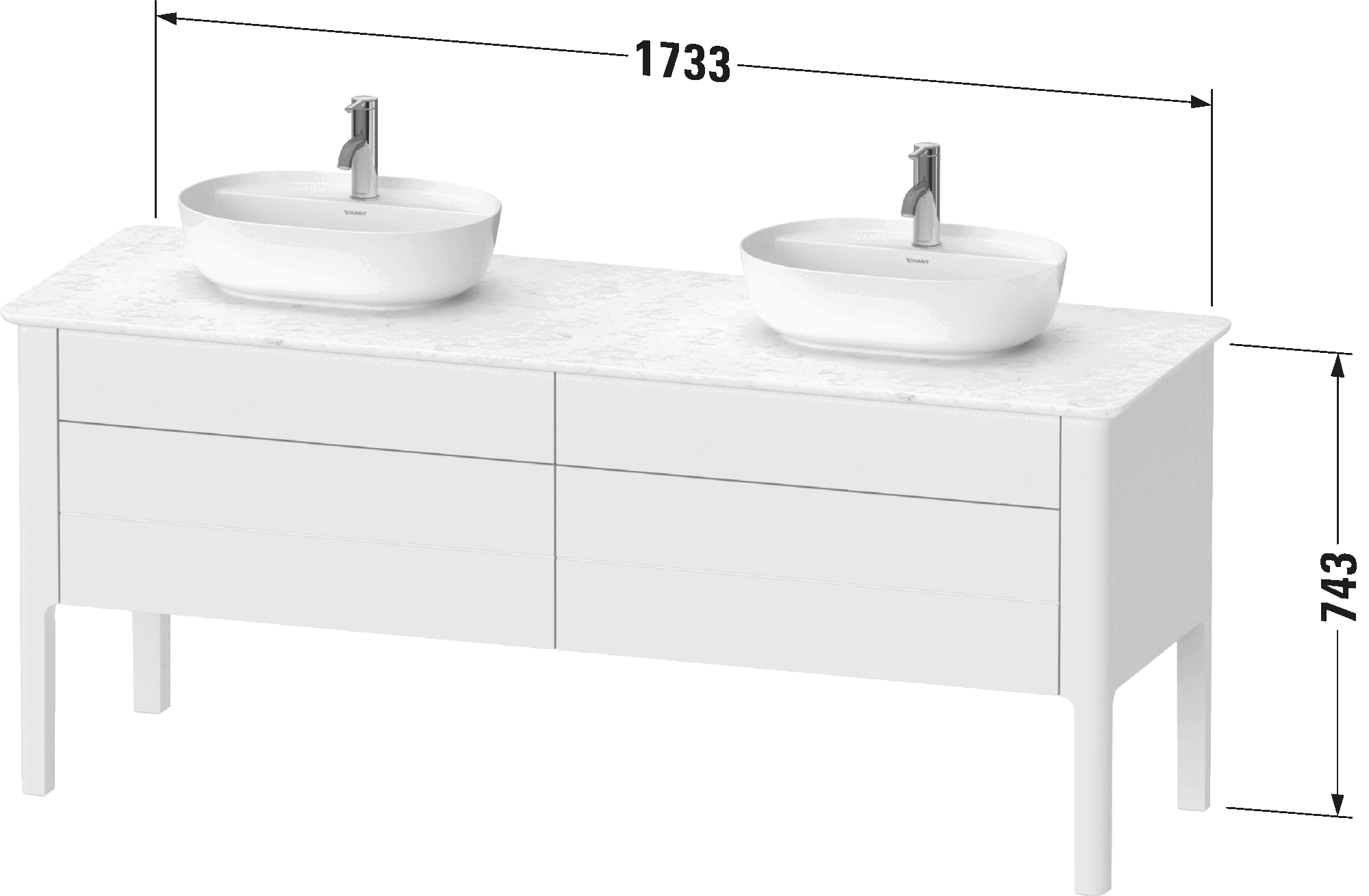 Console vanity unit floorstanding, LU9567 B