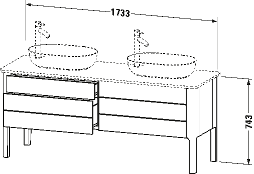 Console vanity unit floorstanding, LU9567 B