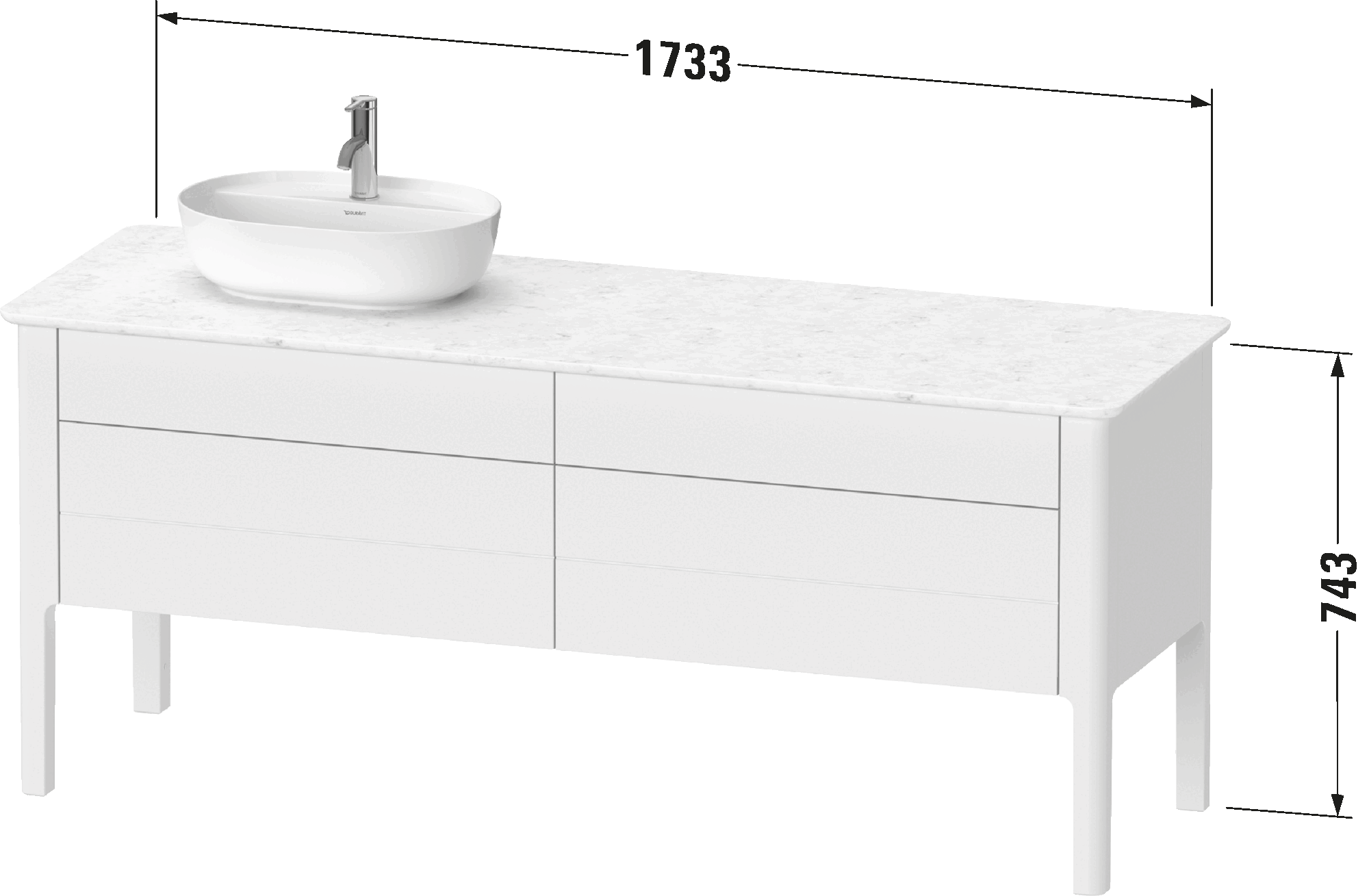 Console vanity unit floorstanding, LU9568 L/R