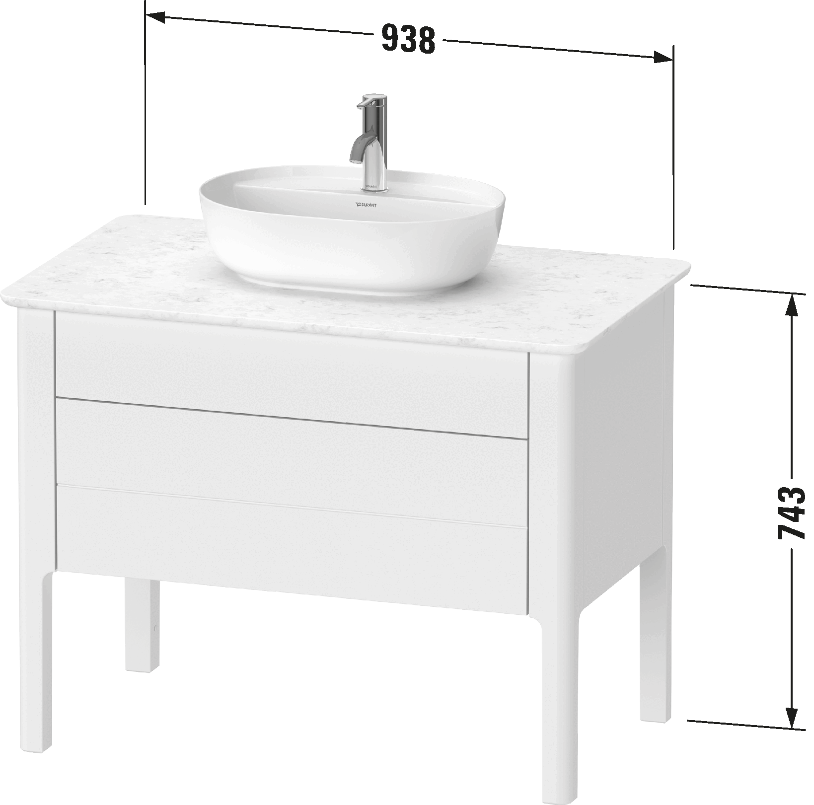 Console vanity unit floorstanding, LU9569