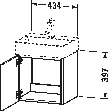 Vanity unit wall-mounted, XS4060 L/R