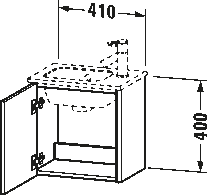 Vanity unit wall-mounted, XS4170 L/R