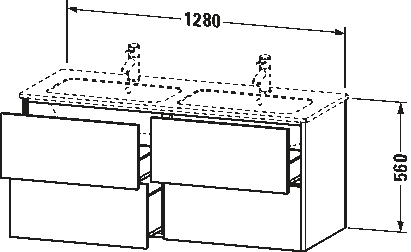 Vanity unit wall-mounted, XS4175