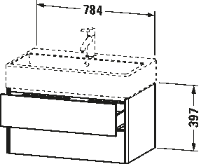 Meuble sous lavabo suspendu, XS4195