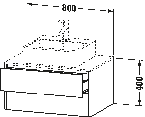 Console vanity unit wall-mounted, XS4910