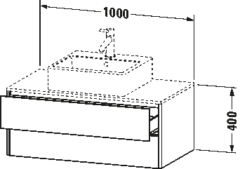 Console vanity unit wall-mounted, XS4911