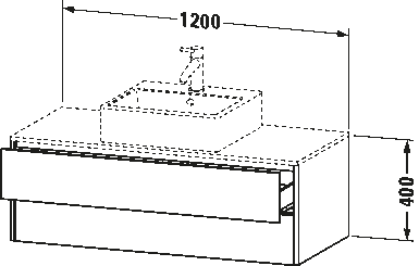 Console vanity unit wall-mounted, XS4912