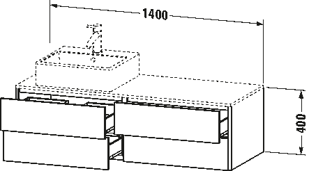 Console vanity unit wall-mounted, XS4913 L/R