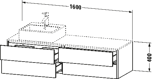 Console vanity unit wall-mounted, XS4914 L/R