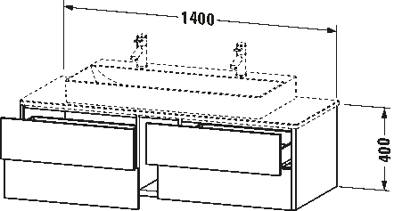 Console vanity unit wall-mounted, XS4915 M