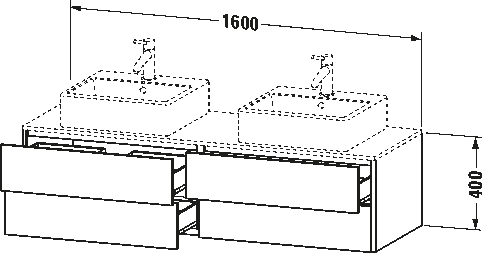 Console vanity unit wall-mounted, XS4917 B