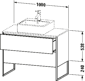 Console vanity unit floorstanding, XS4921