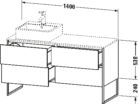 Console vanity unit floorstanding, XS4923 L/R