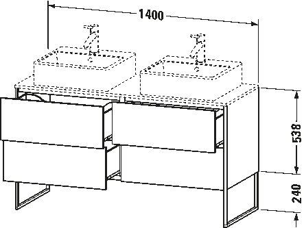 Console vanity unit floorstanding, XS4926 B