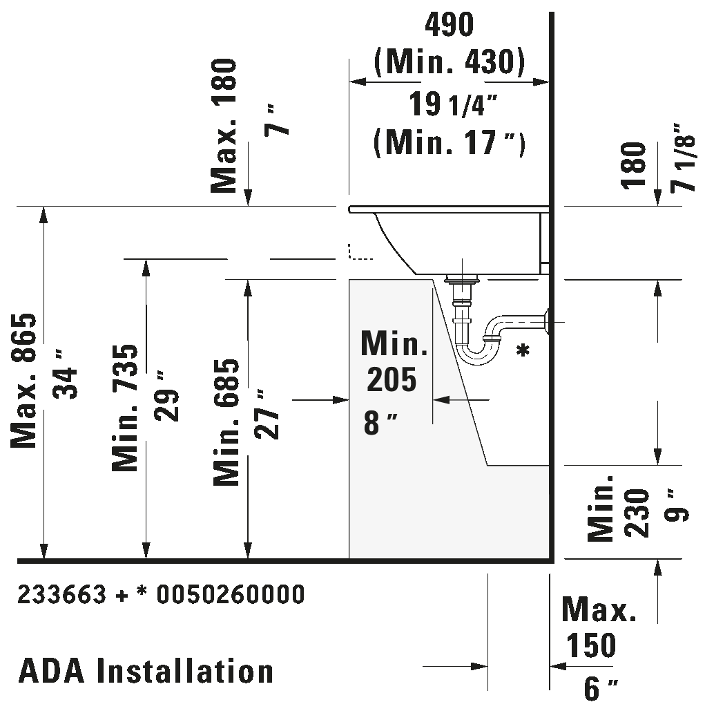 Wall Mounted Sink, 233663