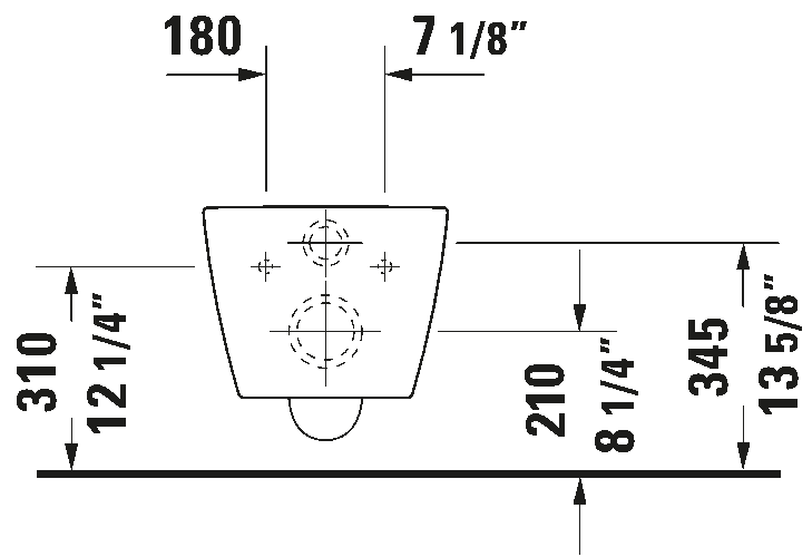 Wall Mounted Toilet Compact, 253009