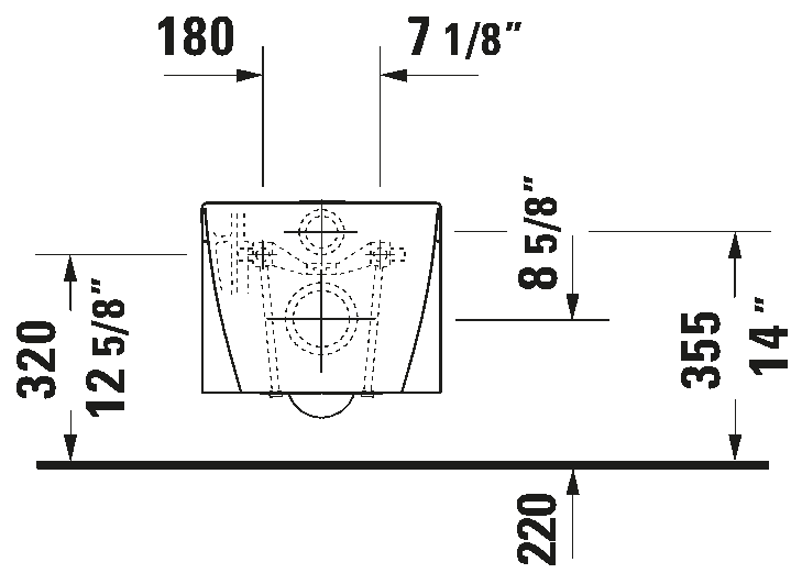 Wall Mounted Toilet, 253309