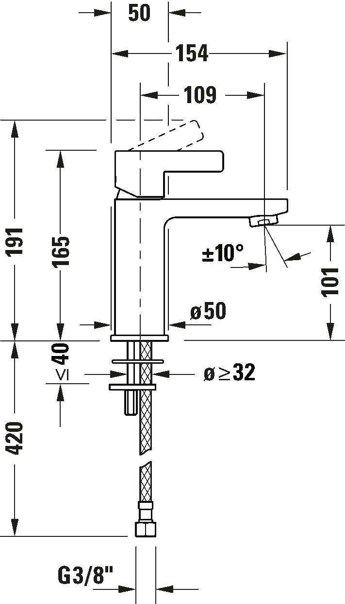 Single lever basin mixer M, DE1020002