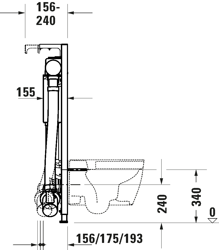 Installation element dry installation for WC, WD1014