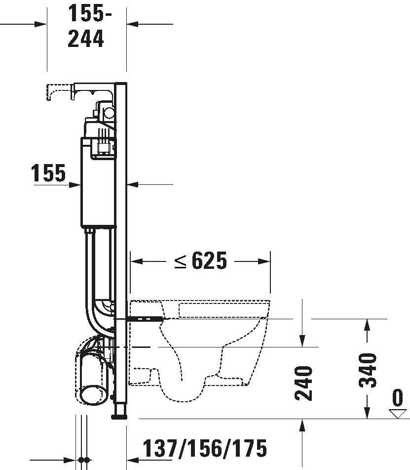 Installation element dry installation for WC Standard, WD1011