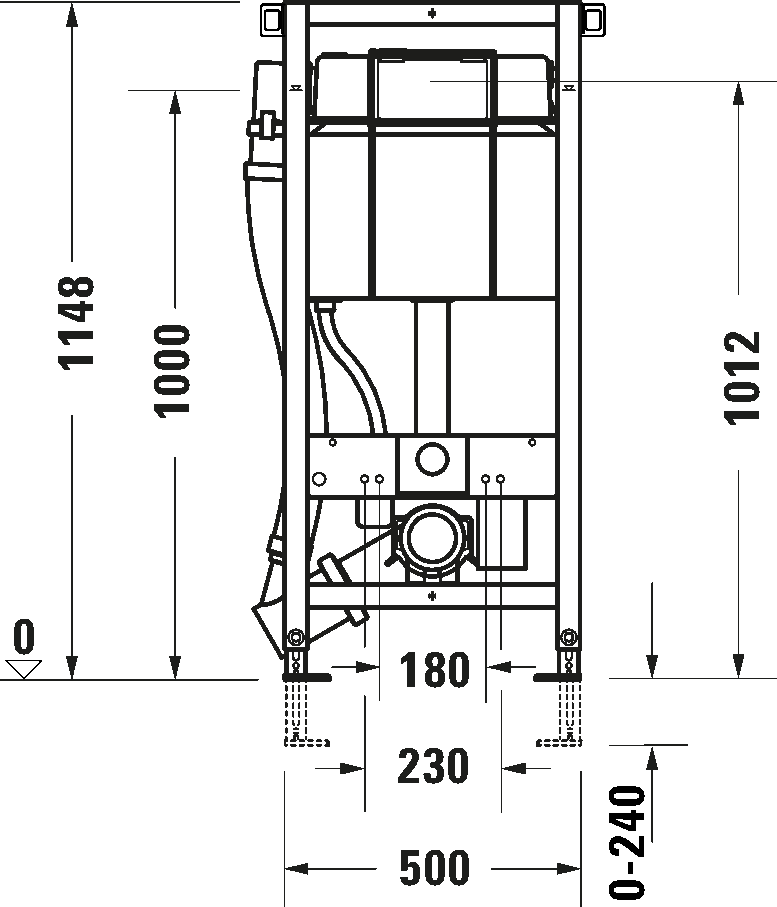 Installation element dry installation for WC, WD1012