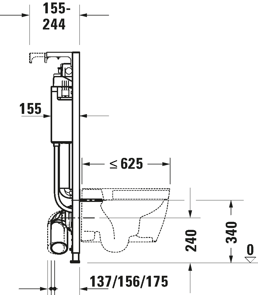 Installation element dry installation for WC, WD1013