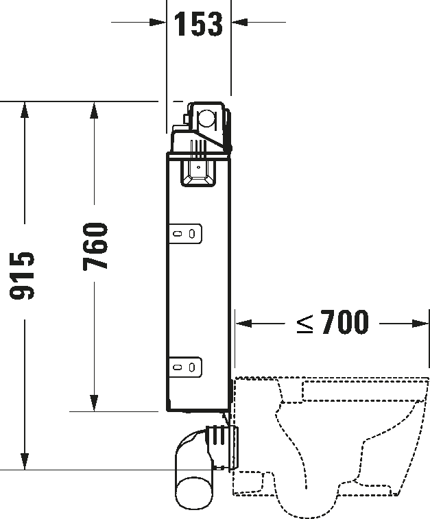 Installation element wet installation for WC, WD1015