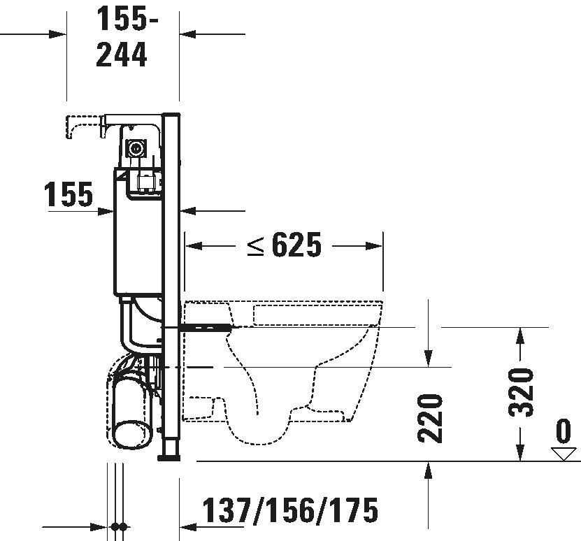 Installation element dry installation for WC Standard, WD1016