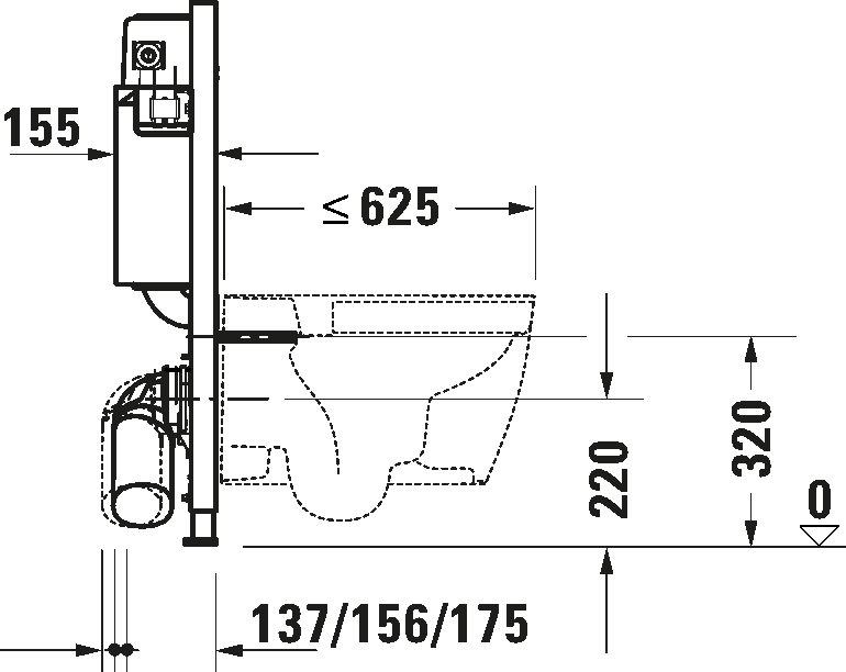 Installation element dry installation for WC Basic, WD1017