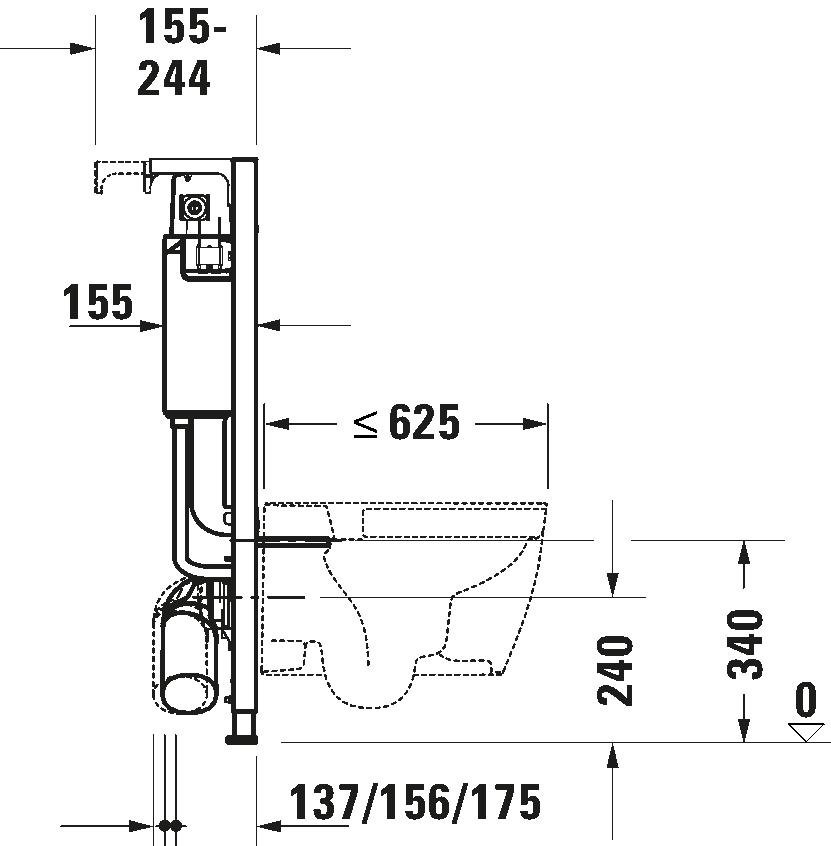 Installation element dry installation for WC Standard, WD1018