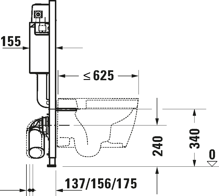 Installation element dry installation for WC Basic, WD1019