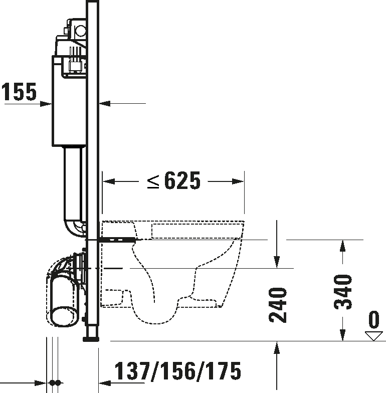 Installation element dry installation for WC Basic, WD1020