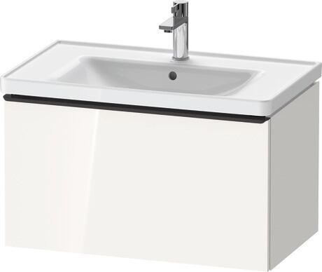 Vanity unit wall-mounted, DE42550BD220000 White High Gloss, Decor, Handle Diamond black