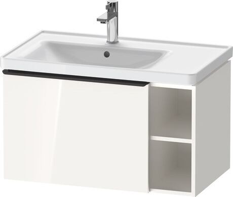 Vanity unit wall-mounted, DE42580BD220000 White High Gloss, Decor, Handle Diamond black