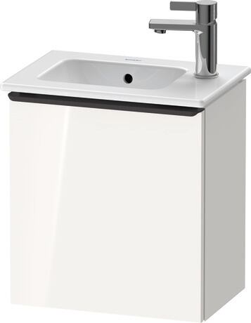 Vanity unit wall-mounted, DE4259LBD220000 White High Gloss, Decor, Handle Diamond black