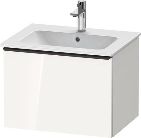 Vanity unit wall-mounted, DE42610BD220000 White High Gloss, Decor, Handle Diamond black