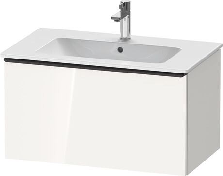 Vanity unit wall-mounted, DE42620BD220000 White High Gloss, Decor, Handle Diamond black