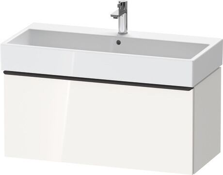 Vanity unit wall-mounted, DE42740BD220000 White High Gloss, Decor, Handle Diamond black