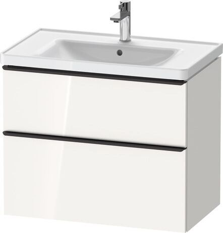 Vanity unit wall-mounted, DE43550BD220000 White High Gloss, Decor, Handle Diamond black