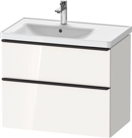 Vanity unit wall-mounted, DE43570BD220000 White High Gloss, Decor, Handle Diamond black