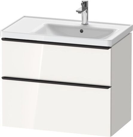 Vanity unit wall-mounted, DE43580BD220000 White High Gloss, Decor, Handle Diamond black