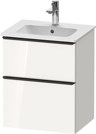 Vanity unit wall-mounted, DE43600BD220000 White High Gloss, Decor, Handle Diamond black