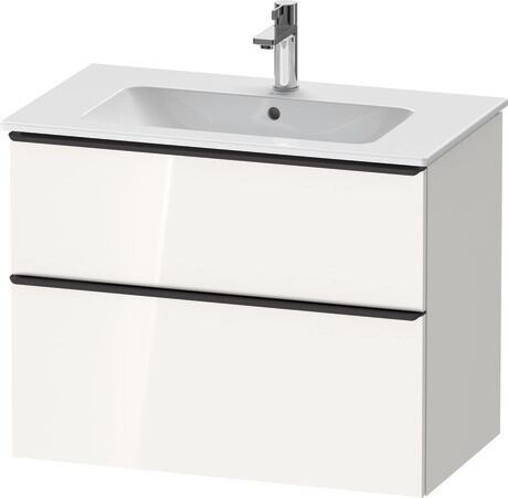 Vanity unit wall-mounted, DE43620BD220000 White High Gloss, Decor, Handle Diamond black